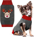 PETCARE Reindeer Christmas Dog Sweater Gray Cat Sweater Vest Cartoon Elk Pet Holiday Dog Clothes Puppy Sweaters for Small Medium Large Dogs Cats Fall Winter Outfits Xmas Dogs Costume,Medium