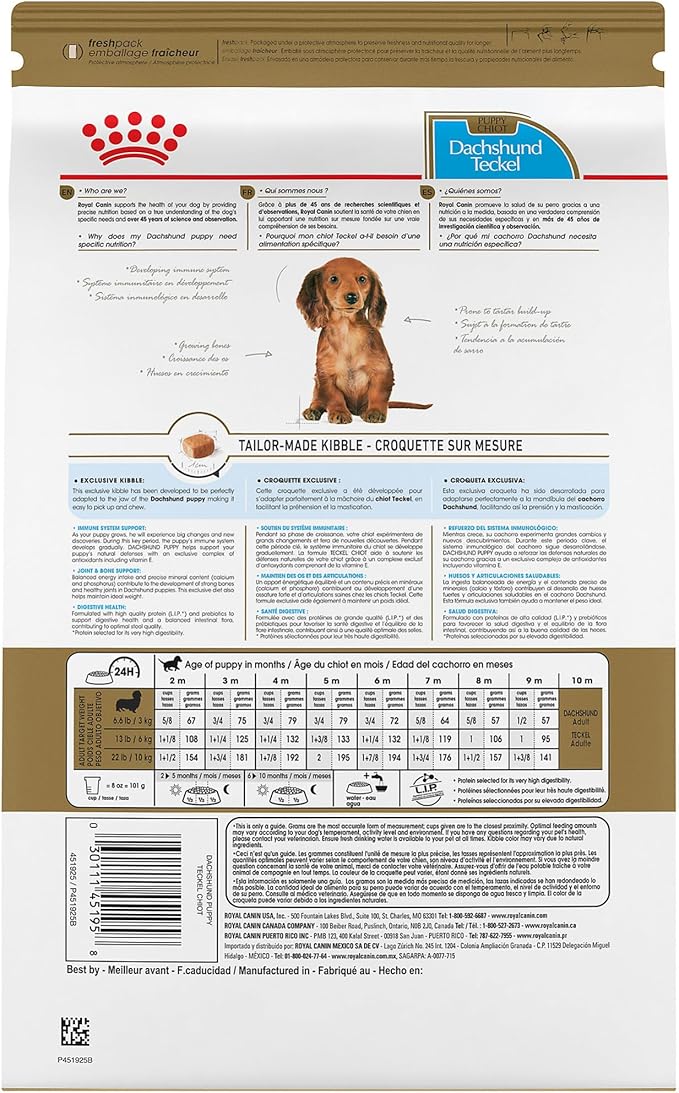 Royal Canin Breed Health Nutrition Dachshund Puppy Dry Dog Food, 2.5 lb Bag