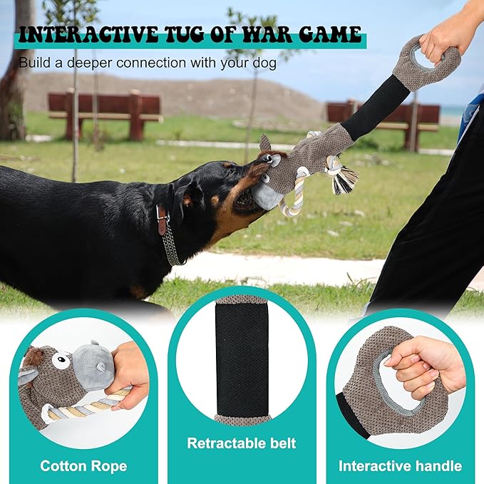 IOKHEIRA Dog Toys for Aggressive Chewers,Tough Indestructible Dog Toys,Squeaky Toys for Large Dogs,Durable Dog Chew Toys