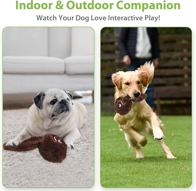PETGEEK Interactive Dog Ball, Vibrating Dog Ball for with Music and Recording, Enrichment Toys for Dogs to Keep Them Busy, USB-C Rechargeable Squeaky Toys Small/Medium/Large Dogs(Brown)