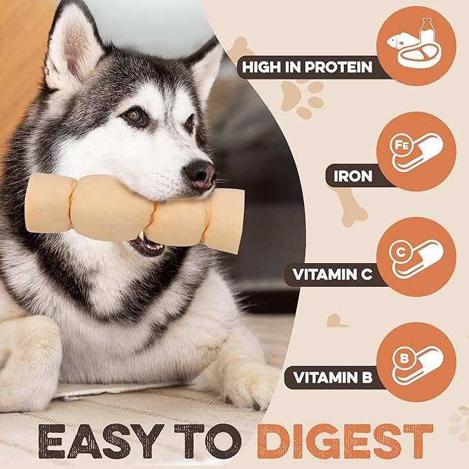 Premium Beef Cheek Rolls for Dogs 5-7" - (3-Pack) Long Lasting, Safe & Natural Rawhide Alternative Chews, Ideal for Large Dogs & Aggressive Chewers, Supports Dental Health & Digestion