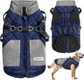 Mosucoirl Warm Dog Coats Pet Clothes, Waterproof Dogs Jacket Reflective Pet Outfits Winter Dog Cold Weather Coat Cozy Snow Jackets Vest for Small Medium Large Dogs Puppy Doggie (NavyBlue, XXL)
