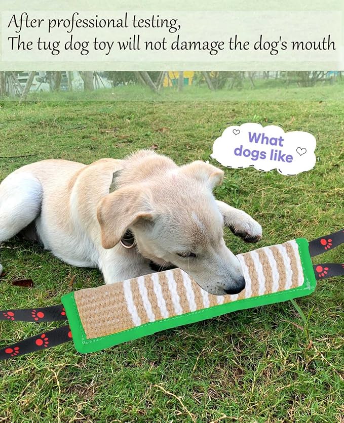Clysoru Dog Tug Toy Dog Tough Jute Bite Pillow Lasting Training Equipment Puppy to Large Dogs Interactive Toy for Large and Small