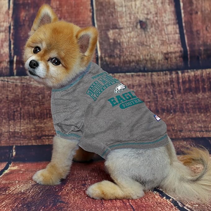 NFL Philadelphia Eagles Dog T-shirt X-Large. - Licensed Shirt for Pets Team Colored with Team Logos- Premium Stretchable Materials for the comfort of your Dog & Cat