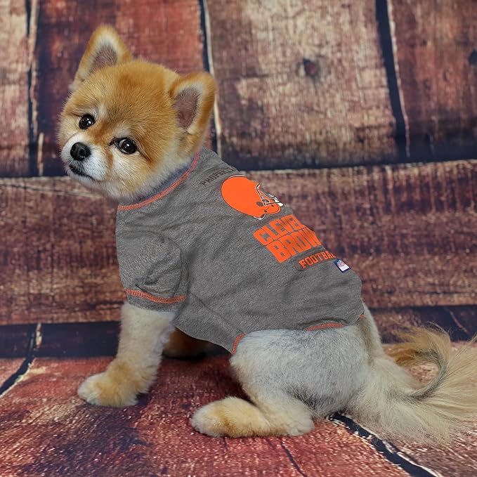 NFL Cleveland Browns Dog T-shirt Large. - Licensed Shirt for Pets Team Colored with Team Logos- Premium Stretchable Materials for the comfort of your Dog & Cat