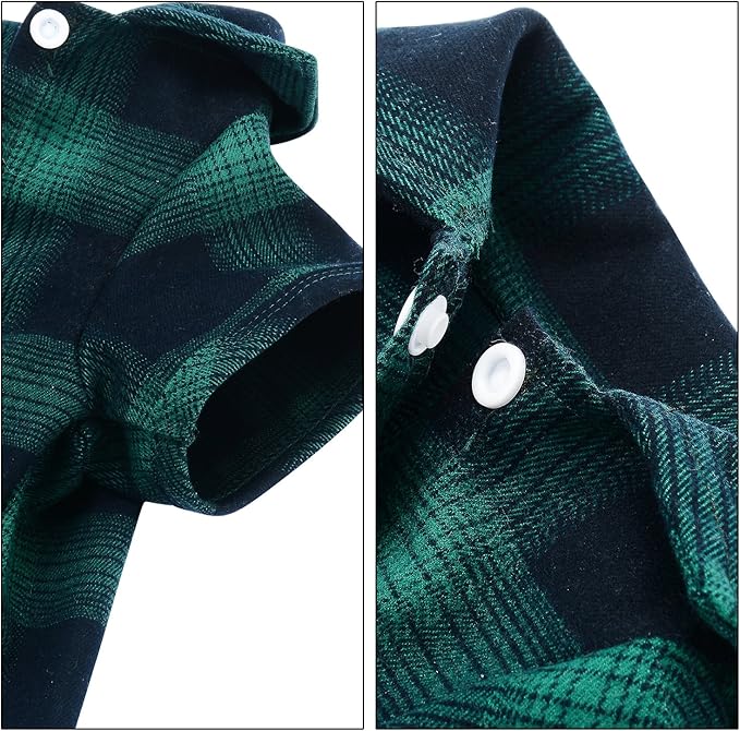 Koneseve Dog Shirt, Pet Plaid Clothes Shirt T-Shirt, Sweater Bottoming Shirt for Small Dog Cat Puppy Grid Adorable Wearing Stylish Cozy Halloween,Christmas Costumes (Green;M/Medium)