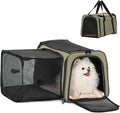 Petsfit Top Load Expandable Dog Carrier for Small Dog, Medium Cat, Or 2 Small Cats with Comfy Pad, Escape Proof, Easy Storage, Washable, Fit for Vet Visit and Outdoor, 19"X12" X12", Green