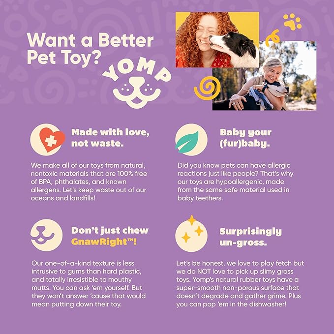 Yomp PupStar MAX Dog Toy – Star-Shaped, Bouncing Ball with Nubbins for Dental Health, Dishwasher Safe