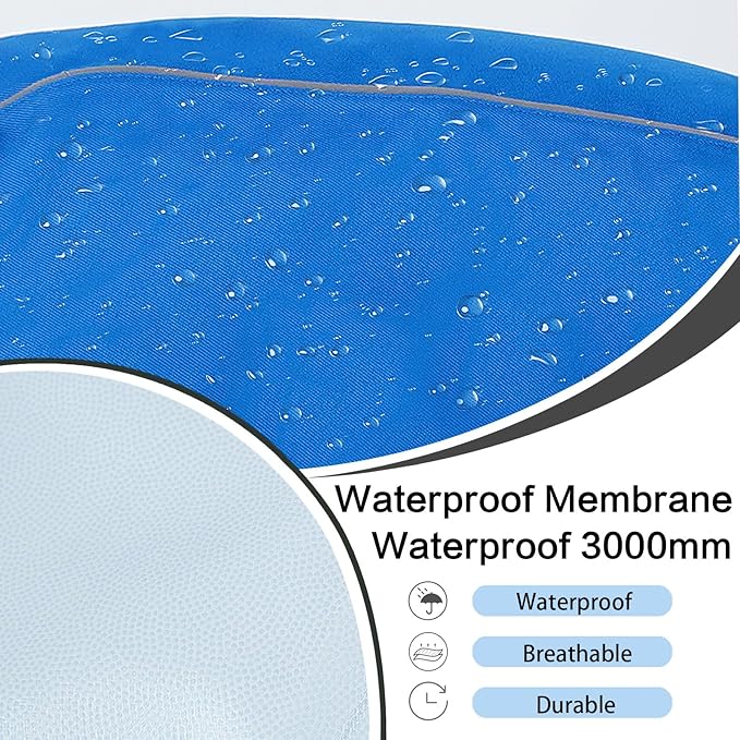 Waterproof Dog Raincoat, Adjustable Lightweight Dog Rain Jacket with Reflective Strip Leash Hole for Small Medium Large Dogs (Blue, Medium(13-22lb))
