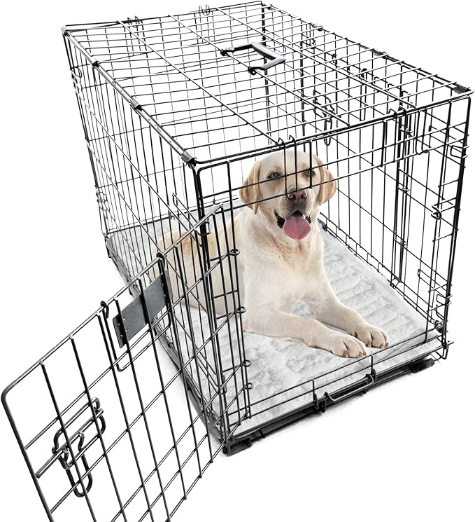 Dog Bed Crate Mat(42" X 28"), Soft Plush Dog Bed Pad Machine Washable Crate Pad, Dog Sleeping Mat with Anti Slip Bottom