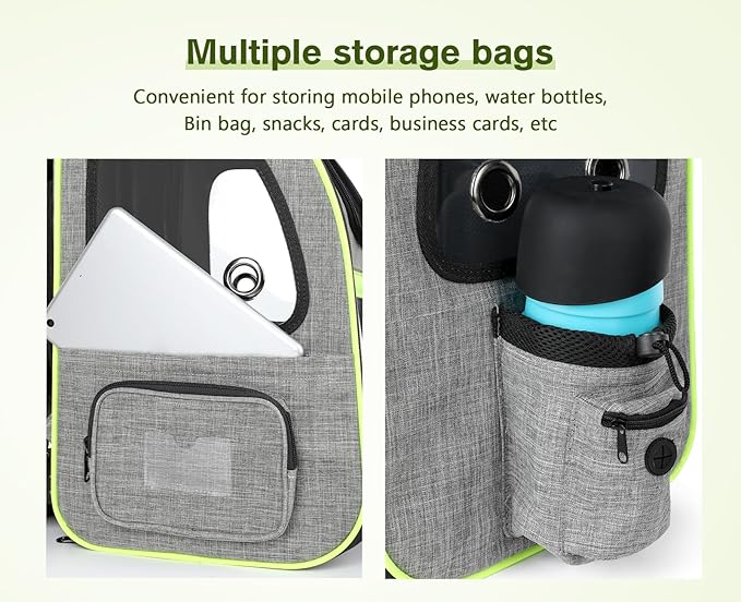 Pecute Pet Carrier Backpack, Cat Backpack Carrier, Expandable with Breathable Mesh for Small Dogs Cats Puppies, Dog Backpack Carrier for Hiking Travel Camping Outdoor, Hold Pets Up to 18 Lbs
