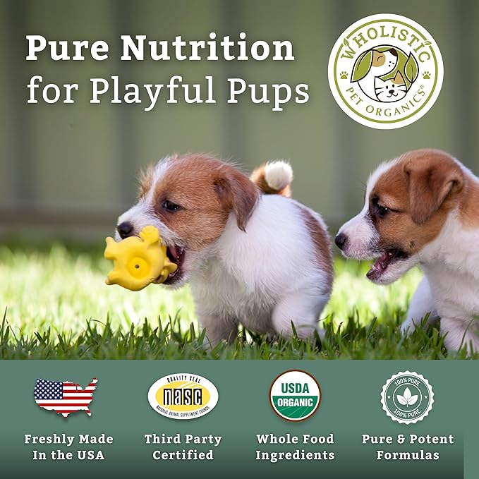 Wholistic Pet Organics Puppy Complete - Dog Multivitamin Powder - 1 Lb - Daily Dog Vitamins & Supplements for Homemade Food - Immune System, Skin, Coat & Overall Health - Small and Large Breed Puppies