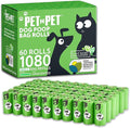 Pet N Pet 1080 Counts Poop Bags for Dogs, 41% Plant Based & 59% PE Extra Thick, Green Dog Poop Bags Rolls, 9" x 13", Unscented Pet Waste Bag