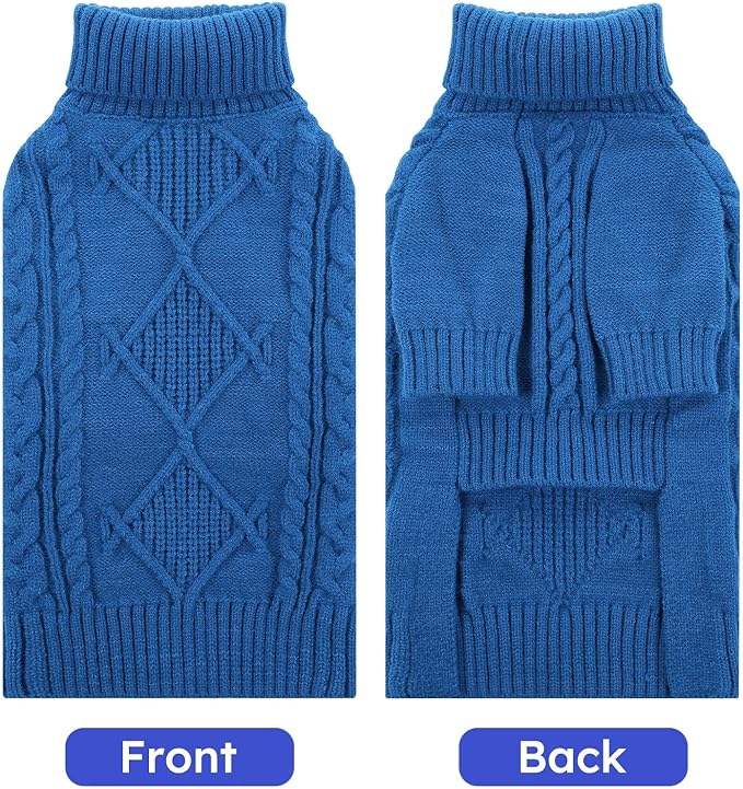 ASENKU Knitted Dog Sweater, Pullover Big Thermal Dog Winter Sweater, Turtleneck Doggy Sweaters for Large Medium Dogs Boy Girl,Warm Pet Sweatshirt for Labrador,Golden Retriever,3XL
