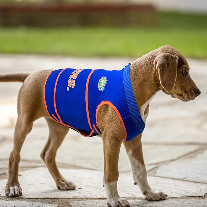 NCAA Florida Gators Dog Anxiety Shirt Calming Soothing Vest, for Dogs & Cats with Anxiety, Fears, Fireworks, Loud Noises, Dark, Lonely Keeps Dogs Calm & Feeling Safe, Relaxing Jacket, X-Small