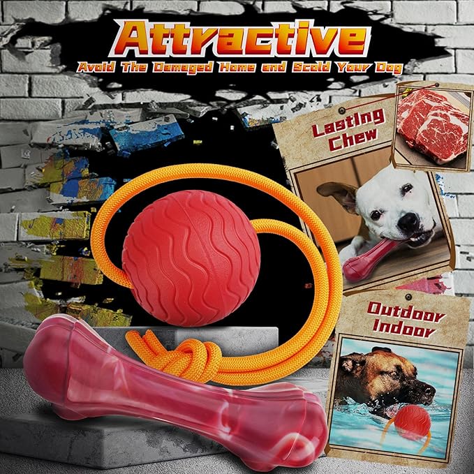 Heavy Duty Various Dog Chew Toys for Aggressive Chewers, 9 Pack Indestructible Large Dog Toys Include Tug Chew & Rope Toys, Squeaky Toys for Medium & Large Breed (For Super Chewers-Crocodile)