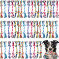 Syhood 48 Pcs Dog Toys Bulk Chew Ropes Dental Cotton Teething 2 Knot Tug of War Toy for Aggressive Chewers Small and Medium Dogs Puppies
