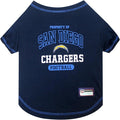 NFL Los Angeles Chargers Dog T-shirt Large. - Licensed Shirt for Pets Team Colored with Team Logos- Premium Stretchable Materials for the comfort of your Dog & Cat