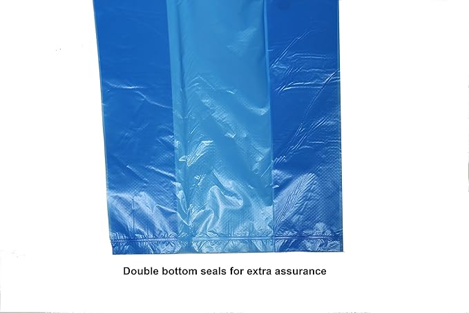 Easy Open & Strong Leak-Proof Poop Bags Dog Waste Bags 13.25 x 9" Made in USA .Bags are easier to tie than standard 12 inch bags (Blue)