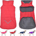 Dog Coat, Waterproof Dog Winter Jacket with Pocket, Reflective Adjustable Pet Snow Vest, Warm Cozy Fleece Sweater for Small Medium Extra Large Dogs - Red, XL