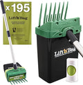 Neater Pet Brands Lift N’ Bag 2.0 Dog Pooper Scooper with Bag Attachment & 27" Pole for Small to Large Dogs, New & Improved Design, 195 Refill Bags, Heavy Duty Dog Poop Scooper for Yard, One-Hand Use