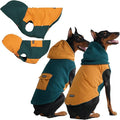 Spark Paws Reversible Dog Sweater, Sherpa Vest with Warm Fleece Lining, Warm Coat for Winter, Suitable for Small Medium, Large, XL XXL Dogs- Orange and Green - 4XL