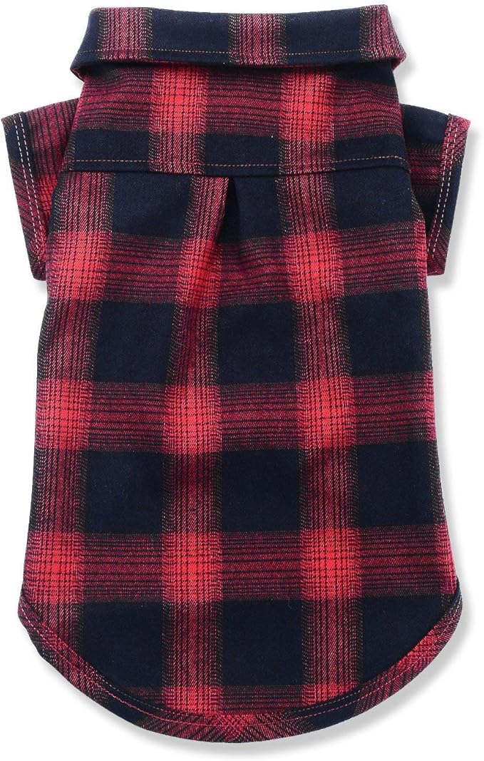 Koneseve Dog Shirt, Pet Plaid Clothes Shirt T-Shirt, Sweater Bottoming Shirt for Small Dog Cat Puppy Grid Adorable Wearing Stylish Cozy Halloween,Christmas Costumes (Red;M/Medium)