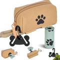 Dog Waste Bag Dispenser Pet Poop Bag Dispenser for Leash Accessory dog Poop Bag Holders Fits Dog Leash Include Hand Free Holder, Khaki, No-KaqiXB