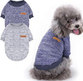 2 Pieces Pet Dog Classic Knitwear Sweater, Fleece Coat for Small,Medium Dogs,Warm Pet Dog Cat Clothes,Soft Puppy Customes for Chihuahua Yorkshire Tzu (Grey Navy,XS)