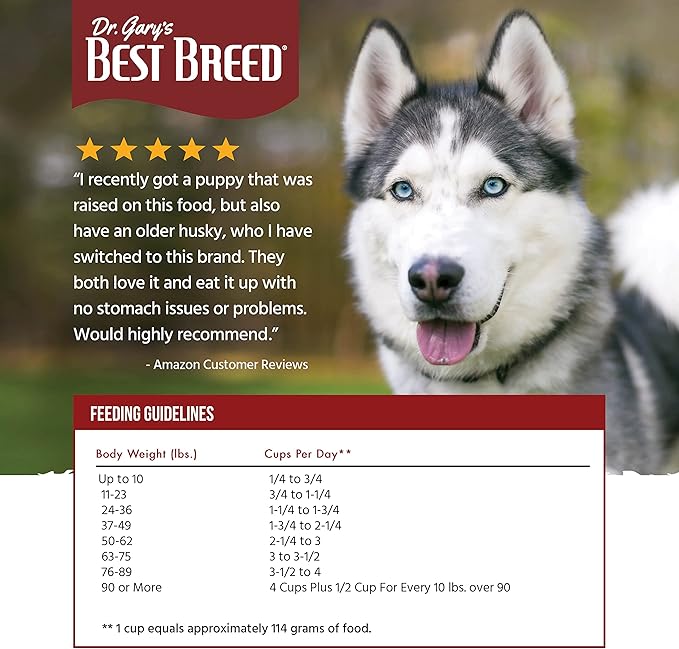 Best Breed Dr. Gary's Coldwater Recipe Slow-Cooked in USA, Natural Dry Dog Food for All Breeds and Sizes, 4lbs