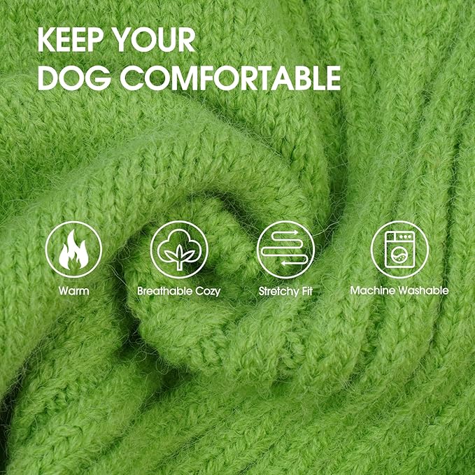 IECOii XL Dog Sweater,Winter Doggy Clothes for Large Dogs Girl Boy,Warm Pullover Soft Dog Sweater Turtleneck,Lightweight & Good Stretch for Active Dogs Like Beagle,Border Collie (Grass Green,XLarge)