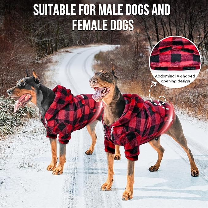 SlowTon Dog Hoodie Tie Dye - Warm Dog Sweater Hoodies with Pocket, Fall Winter Dogs Coat Jacket Pet Outfit Puppy Hooded Sweatshirt Clothes for Small Medium Large Dogs Boy Girl (Red, S)