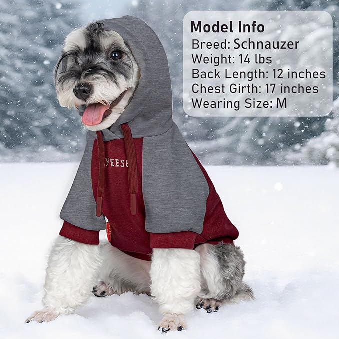 KYEESE Dog Hoodie Stretchy Pets Sweater with Leash Hole Warm Dog Clothes for Large Dogs Pets Coat for Cold Weather Comfort Dogs Winter Coat Pet Clothes with Drawstring Soft Pet Sweatshirt