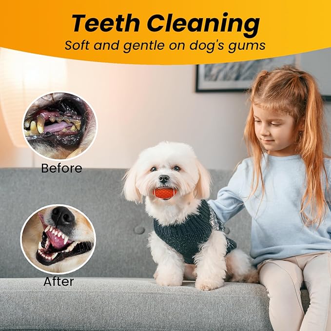 Small Squeaky Dog Toy, Rubber Dog Ball for Aggressive Chewers, Floating Fetch Outdoor Puppy Toys, Durable and Interactive Toy for Small Dogs, Bouncy Football, Orange, Small