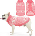 SCENEREAL Turtleneck Dog Sweater for Small Medium Large Dogs Girls Boys, Knit Pet Pullover Puppy Clothes Cold Weather Coats, Holiday Outfits Sweatshirt for Christmas, Pink M