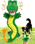 Swooflia Dog Rope Toy - Interactive Cute Dinosaur Squeaky Plush Toys No Stuffing, Teeth Cleaning for Small Medium and Large Dogs, Durable Puppy Tug of War Chew Toy for Training and Play