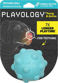 Playology Dog Toys | Puppy Toy Teething Ball Designed for Young & Active Dogs | Medium Peanut Butter Scented Toy Made from Non Toxic Materials