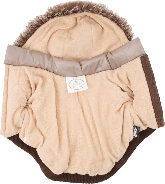 Pet Life Classic Metallic Winter Dog Coat with Zippered Removable Fur Hood - Dog Jacket Features 3M Thinsulate Insulation Warming Technology - Dog Clothes Sizing fits Small, Medium and Large Dogs Grey