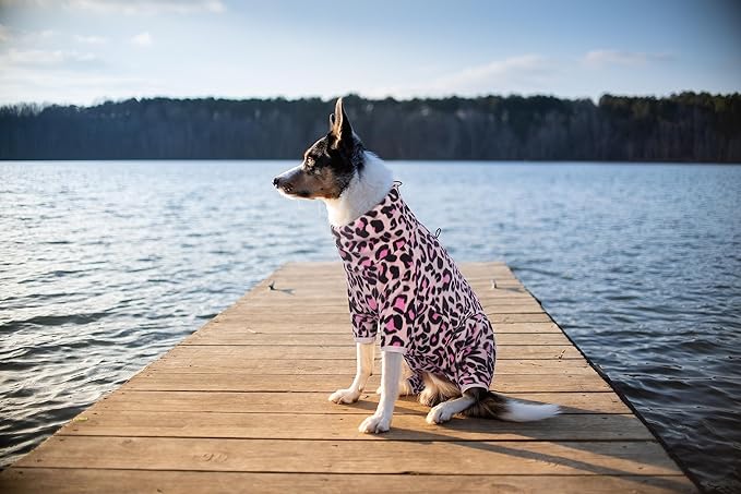 ROZKITCH Dog Winter Jumpsuit, Pet Windproof Warm Cold Weather Jacket Vest with Luminous Zipper, Jumpsuit Apparel Outfit Clothes for Large Giant Dog L-Pink 4XL