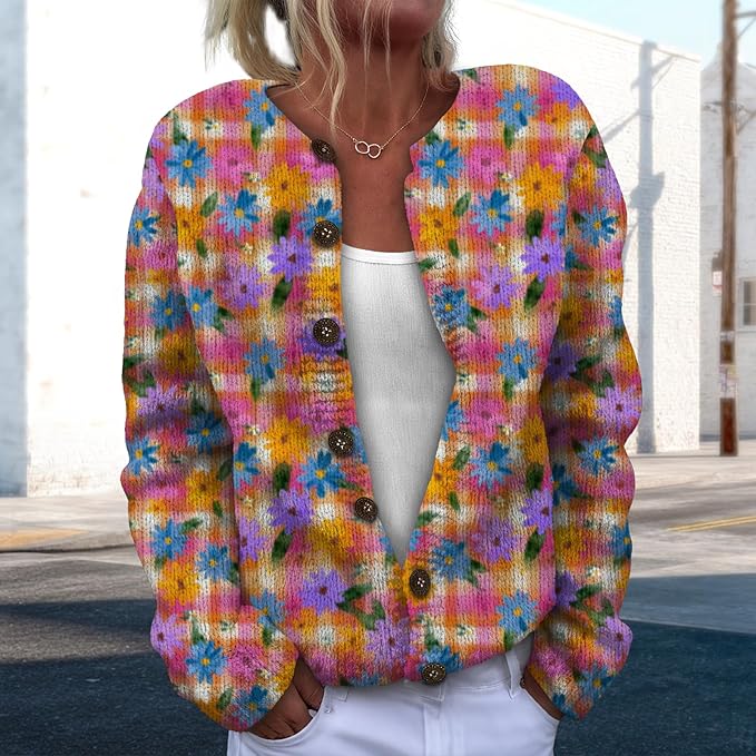 Sweater for Women Trendy Open Front Cardigan Fall Cardigan Sweaters for Women Crewneck Long Sleeve Outfits Fashion