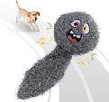 PETGEEK Interactive Squeaky Dog Toy, Upgraded Automatic Moving Vibrating Dog Ball with Plush Cover, 900mAh Rechargeable Bouncing Ball with Recording Music Mode, Crinkle Dog Toy for Pet Boredom, Grey