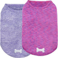 KYEESE 2 Pack Dog Shirts Quick Dry Soft Stretchy Sun Protection Dog T-Shirts with Reflective Label Tank Top Sleeveless Vest Pet Clothes for Small Medium Pet, Large, Purple+Pink
