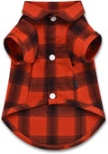 Koneseve Dog Shirt Plaid Dog Clothes for Small Dogs Boy Girl Cat Clothes Soft Puppy Outfit Adorable Pet T-Shirts Kitten Grid Costume Apparel Thanksgiving Christmas Clothing (Red#1; L/Large)