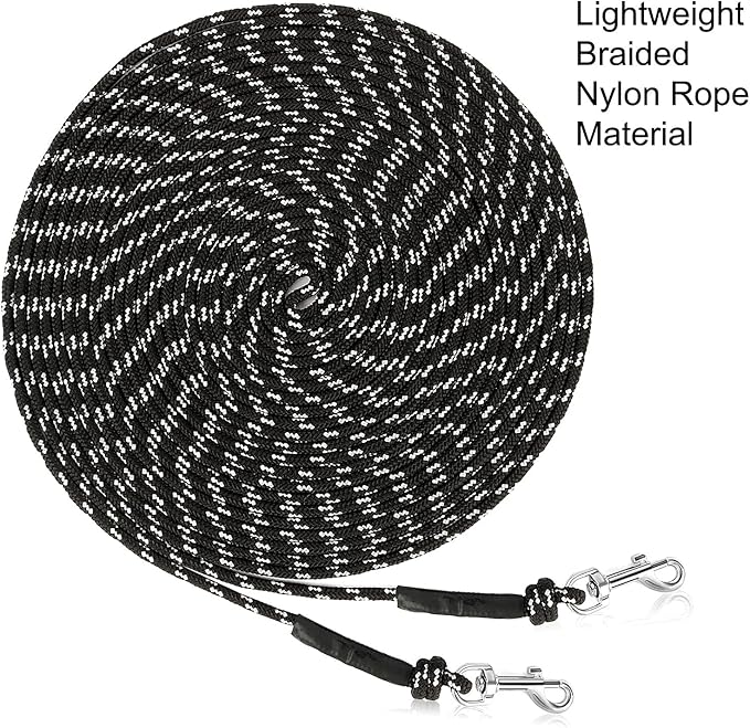 Rypet Reflective Cat Long Leash - 15 FT Escape Proof Walking Leads Yard Long Lead Durable Safe Personalized Extender Leash Traning Play Outdoor for Kitten, Puppy, Rabbit and Small Animals