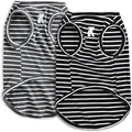 Koneseve Dog Shirt Vest Lightweight Stretchy Dog T-Shirts Soft Cool Sleeveless Stripe Vests Breathable Clothes for Puppy Kitty Cats Small Medium Large Dogs 2 Pack Black + Grey [ 2XL ]