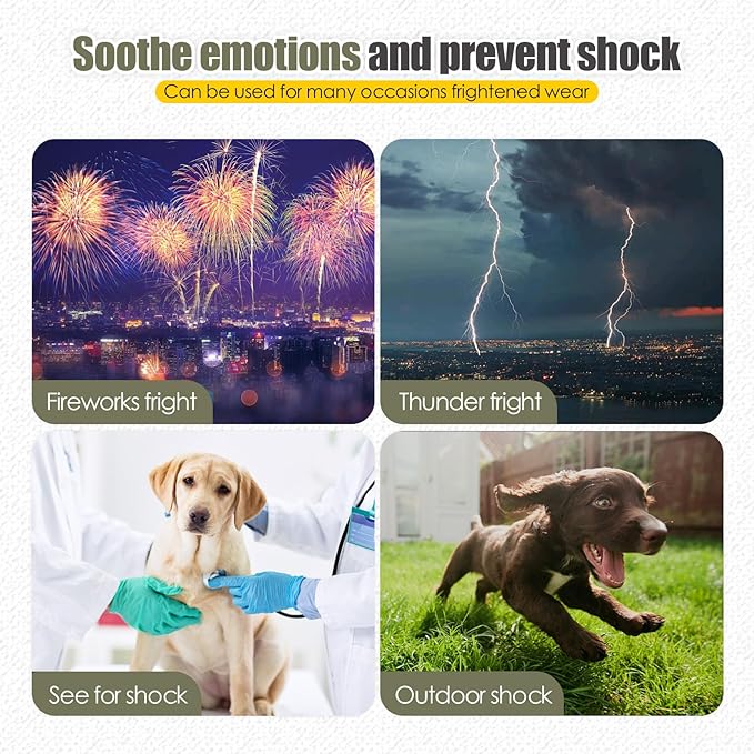 Dog Anxiety Vest,Pet Calming Hoodie Breathable Dog Anti-Anxiety Jacket for Thunder Fireworks and Separation,Green L