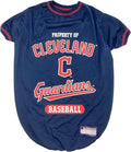 MLB Tee Shirt for Dogs & Cats - Cleveland Guardians Dog T-Shirt, Large.