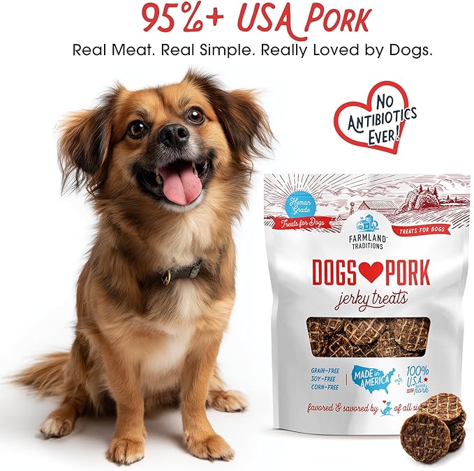 Farmland Traditions New Filler Free Dogs Love Pork Premium Jerky Treats for Dogs (40 oz.)