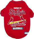 MLB Saint Louis Cardinals Dog T-Shirt, X-Large. - Licensed Shirt for Pets Team Colored with Team Logos. - Premium Stretchable Materials for The Comfort of Your Dog & cat.
