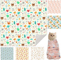 21.7" Cat Grooming Cloth Wrap, Cat Wrap for Cutting Nails, Self-Adherent Fabric Wrap for Cats, Cat Burrito Wrap Anti-Scratch, Anti-Escape, Multifunctional Swaddle Wrap Pet Tool (Funny Bear, Large)